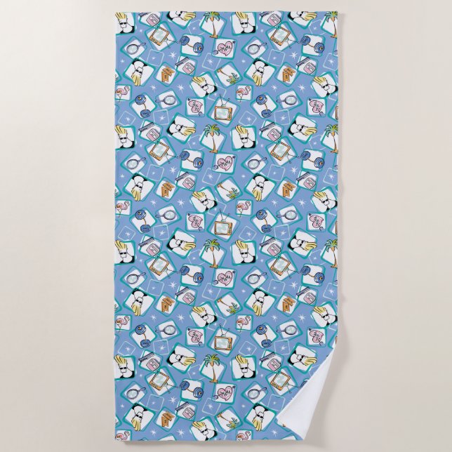 Johnny Bravo Icon Pattern Beach Towel (Front)