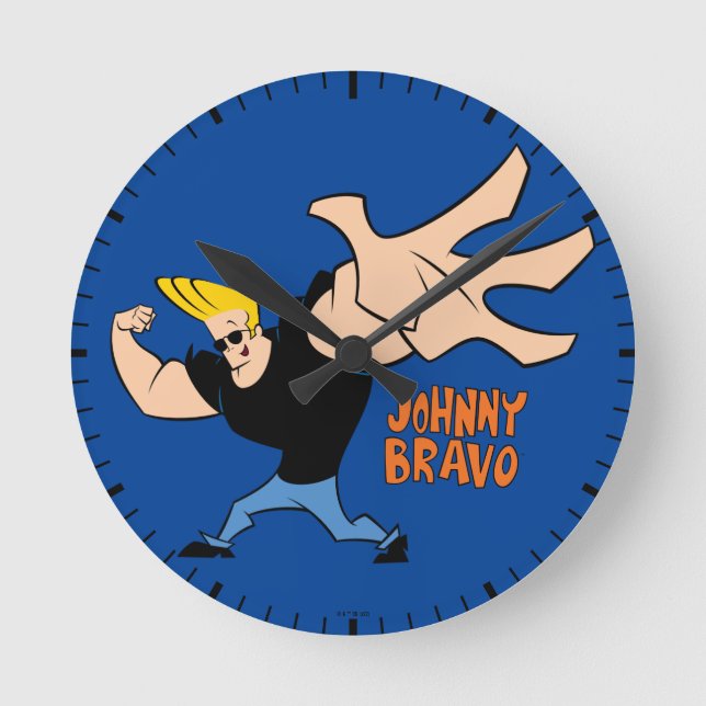 Johnny Bravo Iconic Pose Round Clock (Front)
