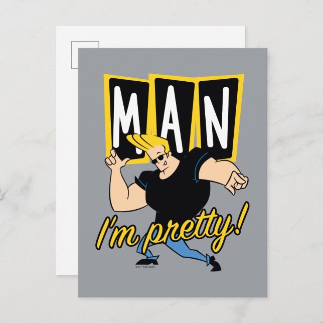 Johnny Bravo - Man I'm Pretty Postcard (Front/Back)