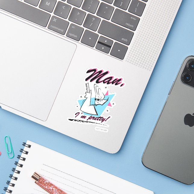 Johnny Bravo - Man I'm Pretty Retro Graphic (Laptop w/ iPhone)