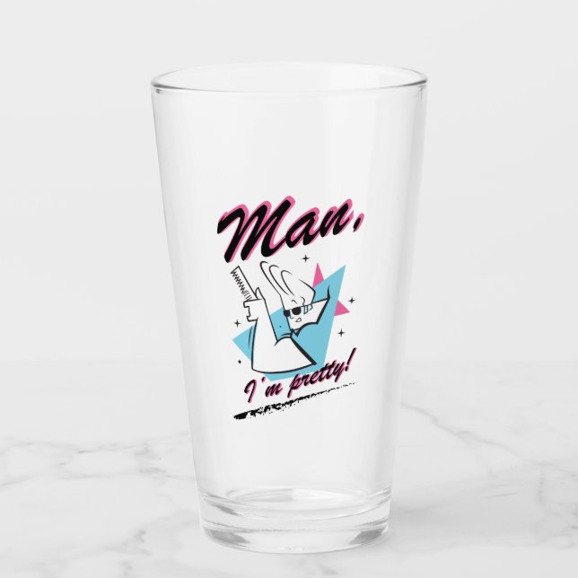Johnny Bravo - Man I'm Pretty Retro Graphic Glass (Front)