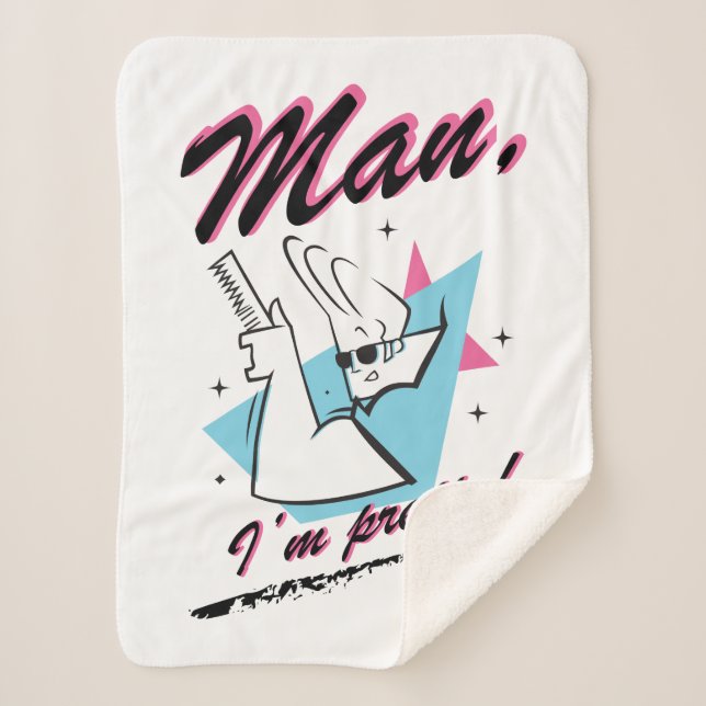 Johnny Bravo - Man I'm Pretty Retro Graphic Sherpa Blanket (Front)