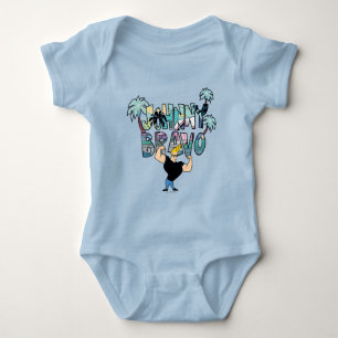 Johnny Bravo Palm Tree Name Baby Bodysuit