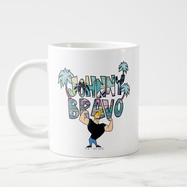 Johnny Bravo Palm Tree Name Large Coffee Mug (Left)