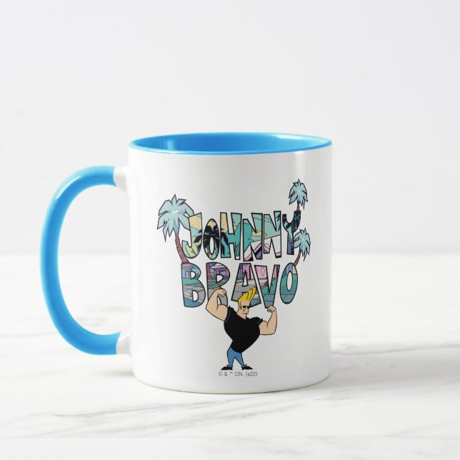 Johnny Bravo Palm Tree Name Mug (Left)