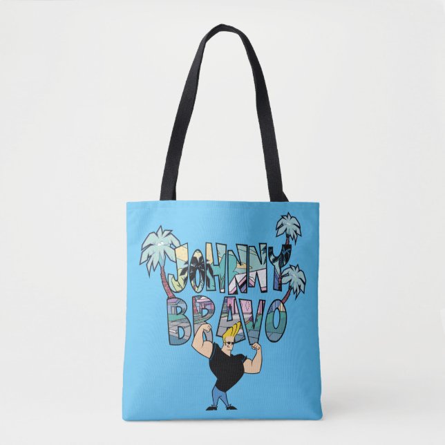 Johnny Bravo Palm Tree Name Tote Bag (Front)