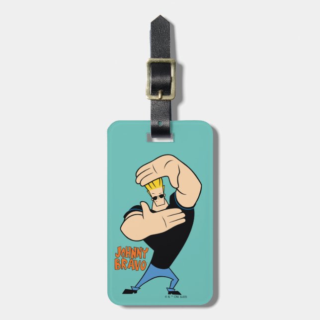 Johnny Bravo Picture Frame Pose Luggage Tag (Front Vertical)
