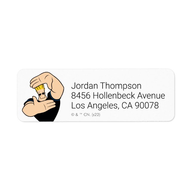 Johnny Bravo Picture Frame Pose Return Address Label (Front)