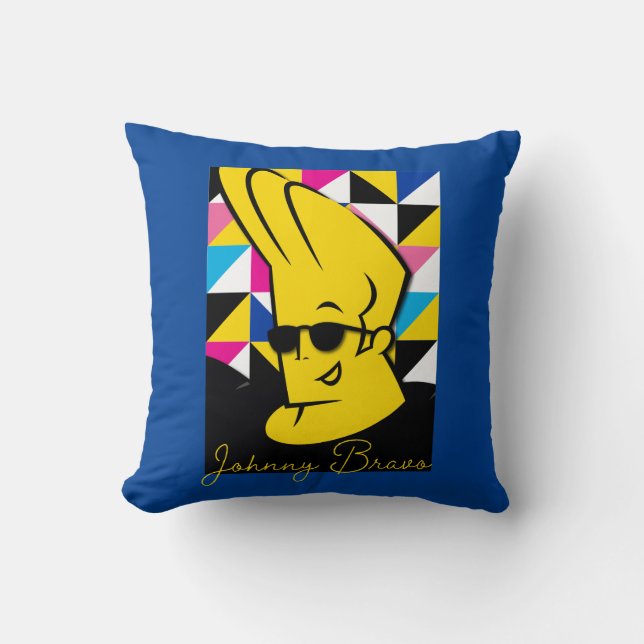 Johnny Bravo Pop Art Graphic Cushion (Front)