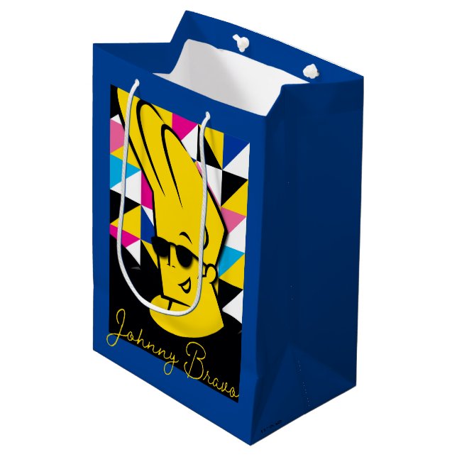 Johnny Bravo Pop Art Graphic Medium Gift Bag (Front Angled)