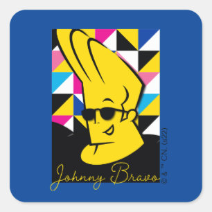 Johnny Bravo Pop Art Graphic Square Sticker