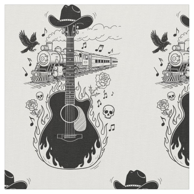 Johnny Cash Fabric (Close Up)