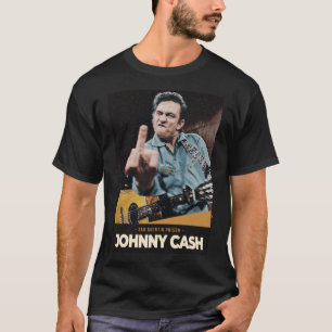 Johnny Cash Middle Finger Colored Prison Johnny Ca T-Shirt