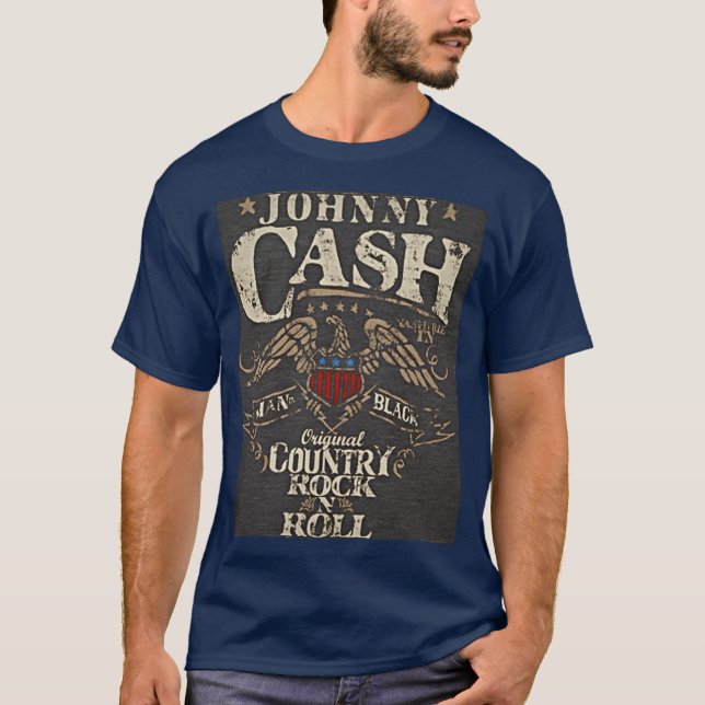 Johnny Cash Original Country Rock and Roll funny T-Shirt (Front)