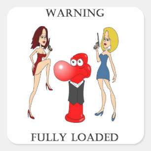 Johnny Condom Fully Loaded Square Sticker