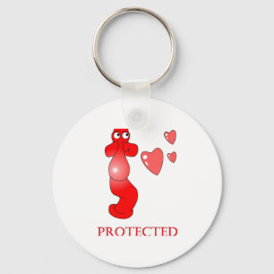 Johnny Condom Protected Hearts Key Ring