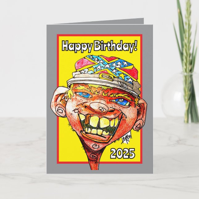 Johnny Gold Tooth Celebrate Your Happy Birthday Card (Front)