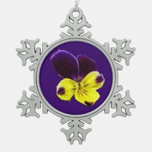 Johnny Jump Up Snowflake Pewter Christmas Ornament
