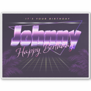 Johnny Name First Name lila retro Sticker Birthday