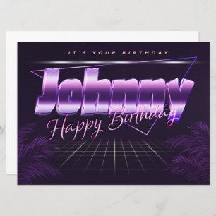 Johnny Name First Name pura retro card Birthday