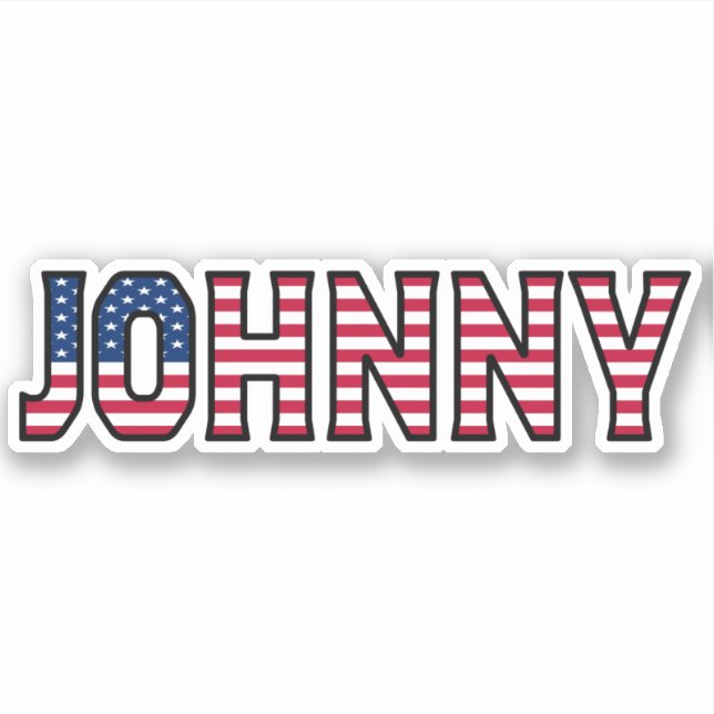 Johnny Name First Name USA Sticker Stickerset (Front)