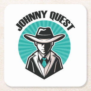 Johnny Quest Square Paper Coaster