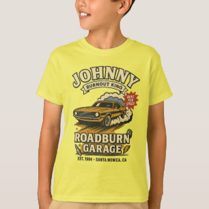 Johnny Roadburn – Retro Burnout Muscle Car  T-Shirt