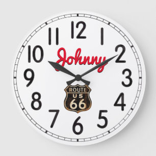 Johnny's Route 66 Large Clock