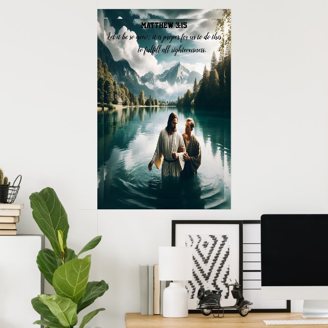 John's Divine Baptism of Jesus Christ Poster (Home Office)