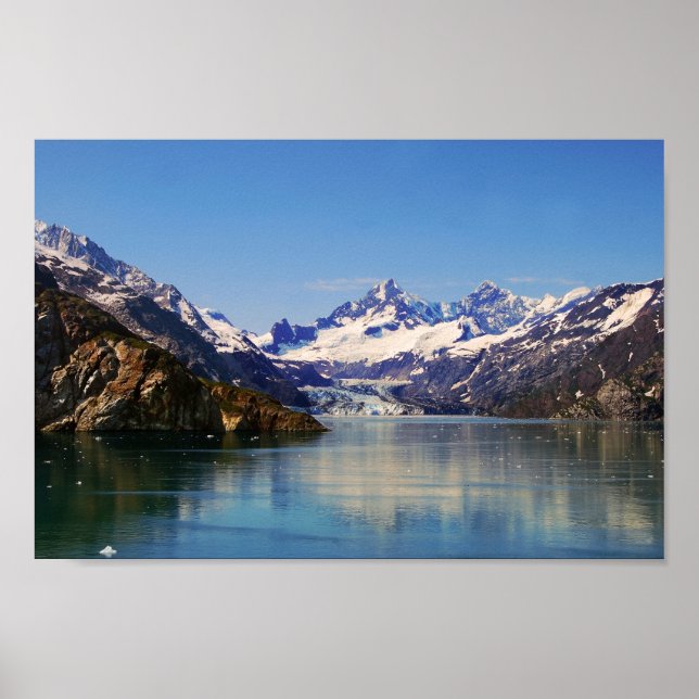 Johns Hopkins Glacier Panorama, Alaska Poster (Front)
