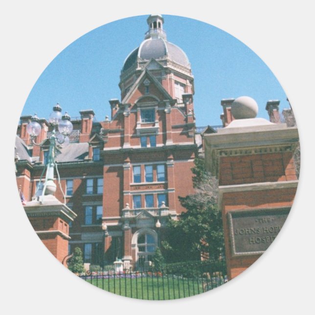 Johns Hopkins Hospital Classic Round Sticker (Front)