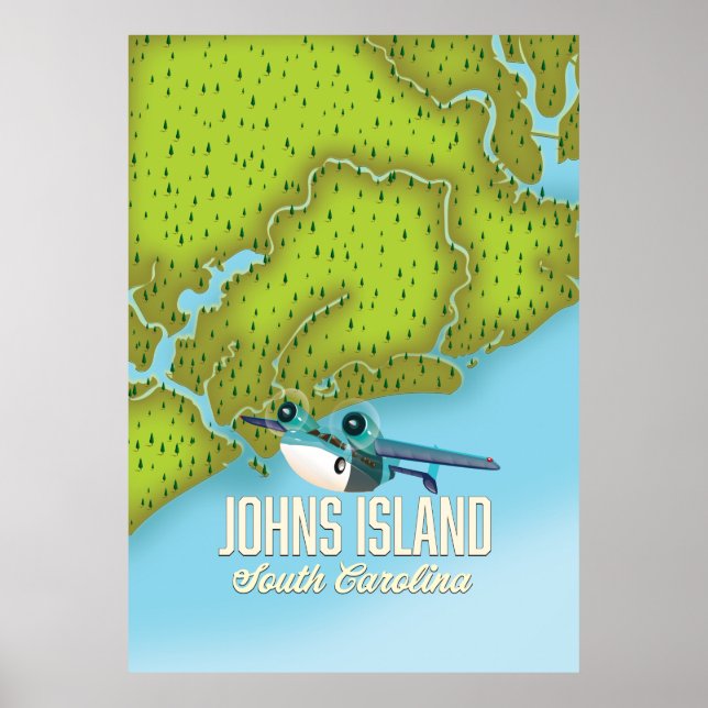 Johns Island ,south Carolina USA map. Poster (Front)
