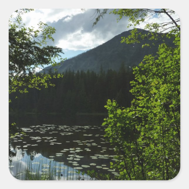 Johns Lake I at Glacier National Park Square Sticker (Front)