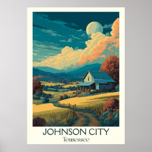 Johnson City Tennessee Farm Hills Poster
