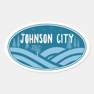 Johnson City Tennessee Outdoors Oval Sticker