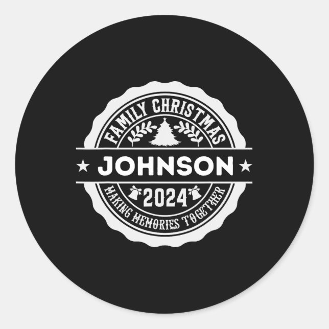Johnson Family Christmas  Classic Round Sticker (Front)