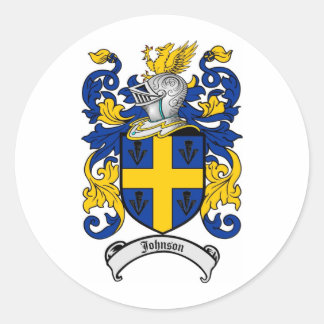 Johnson Family Crest - Coat of Arms Classic Round Sticker