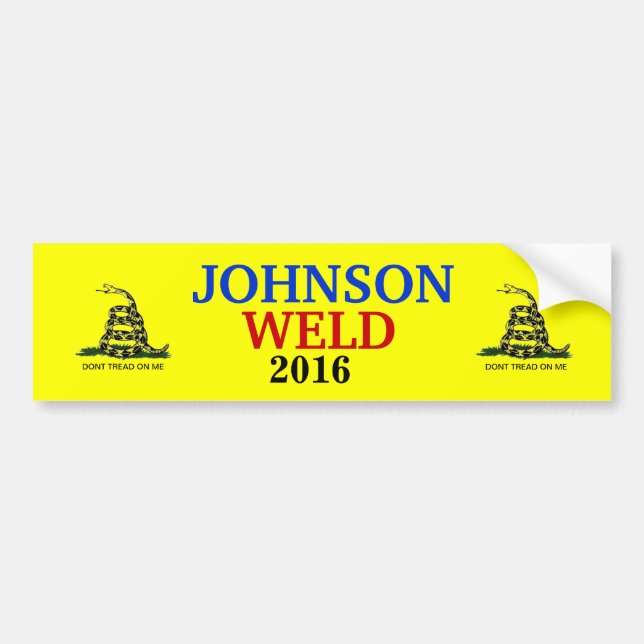 JOHNSON/WELD GADSDEN FLAG BUMPER STICKER (Front)