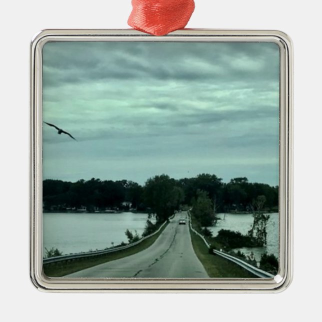 Johnson's Island Causeway Photography Metal Ornament (Front)