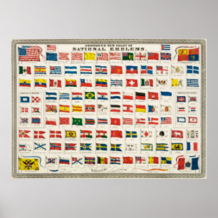 Johnson's new chart of national emblems, 1868