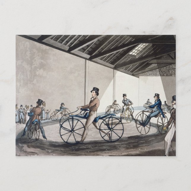 Johnson's Pedestrian Hobbyhorse Riding School Postcard (Front)