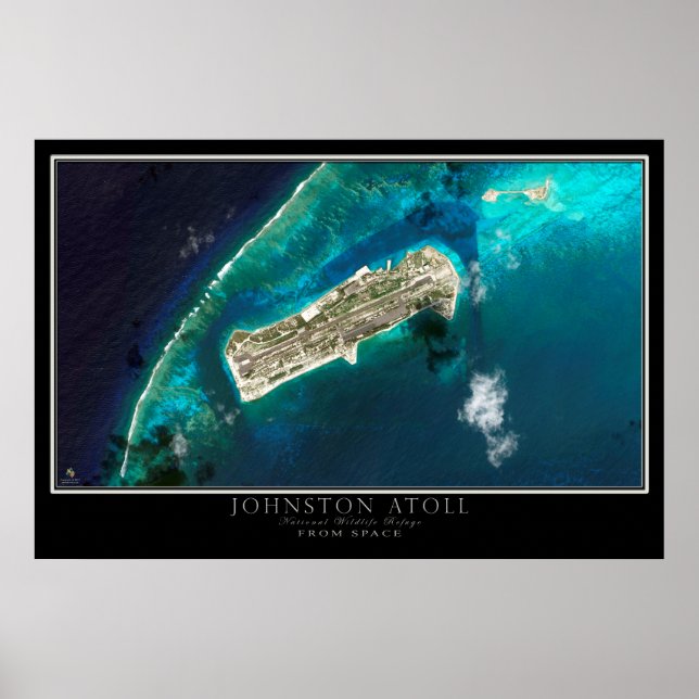 Johnston Atoll From Space Satellite Map Poster (Front)