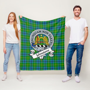 Johnston Clan Badge Tartan Plaid Fleece Blanket