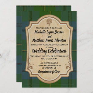Johnston Tartan Wedding Invitation