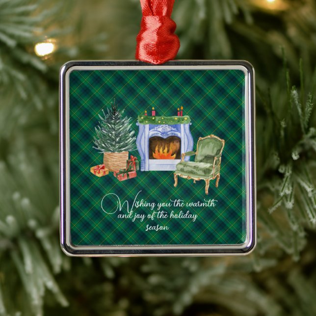 Johnstone Ancient Original Scottish Tartan  Metal Ornament (Tree)