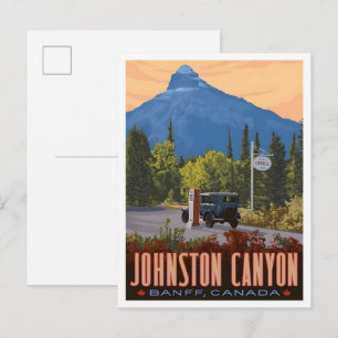 Johnstone Canyon Banff Canada Vintage Travel Postcard