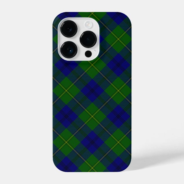 Johnstone tartan blue green plaid iPhone case (Back)