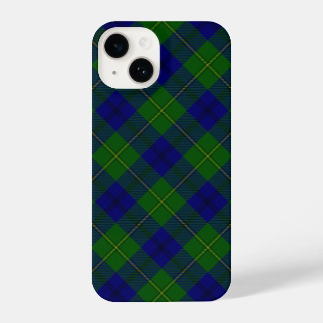 Johnstone tartan blue green plaid iPhone case (Back)
