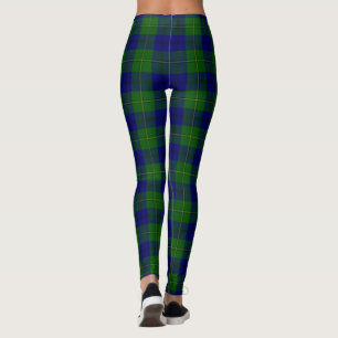 Johnstone tartan blue green plaid leggings