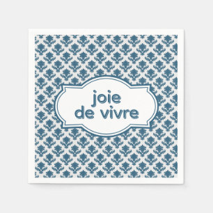 Joie De Vivre Elegant French Tapestry Blue White Napkin